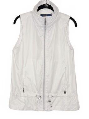 Polo Golf Ralph Lauren Womens White Windbreaker Vest Full Zip Size Small